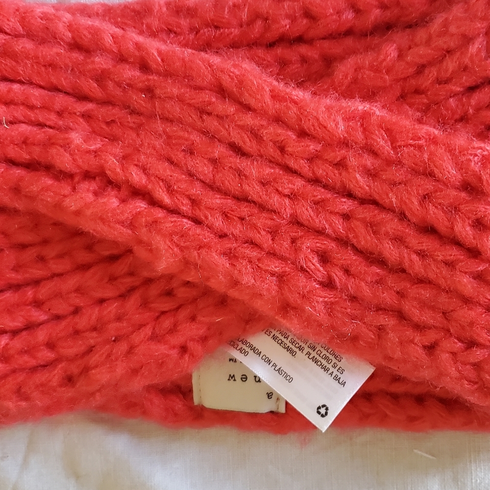 Hot orange knit headband